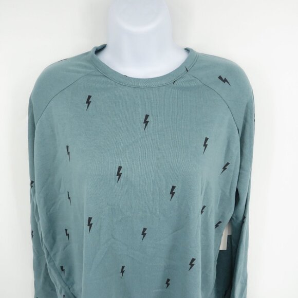 Theo & Spence Lightning Bolt Print Long Sleeve Shirt Small NWT - Picture 3 of 4